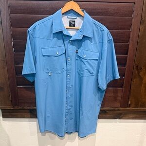 Osage Outfitters Cowboy Gear Light Blue Casual Button Down Shirt